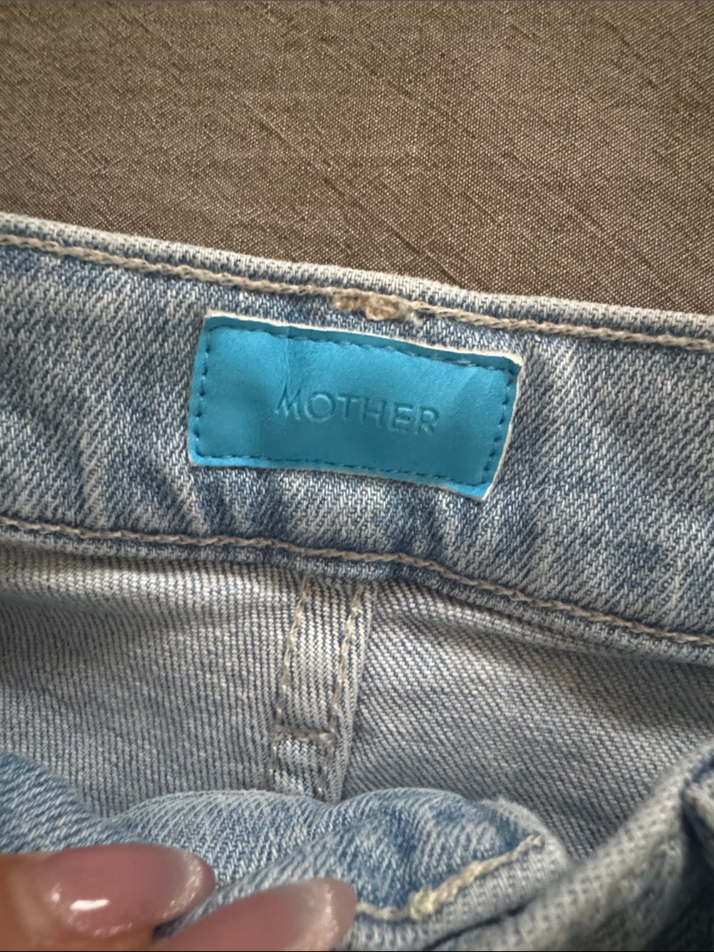 MOTHER Light Blue Distressed Wide-Leg Jeans - Picture 2 of 4